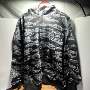 Ass Holes Live Forever Camo Tiger Striped Hoodie Hooded Sweat Shirt XXXL